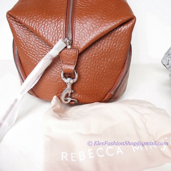 NWT Rebecca Minkoff Julian Large Leather Backpack Dark Luggage BROWN Authentic - Picture 3 of 12